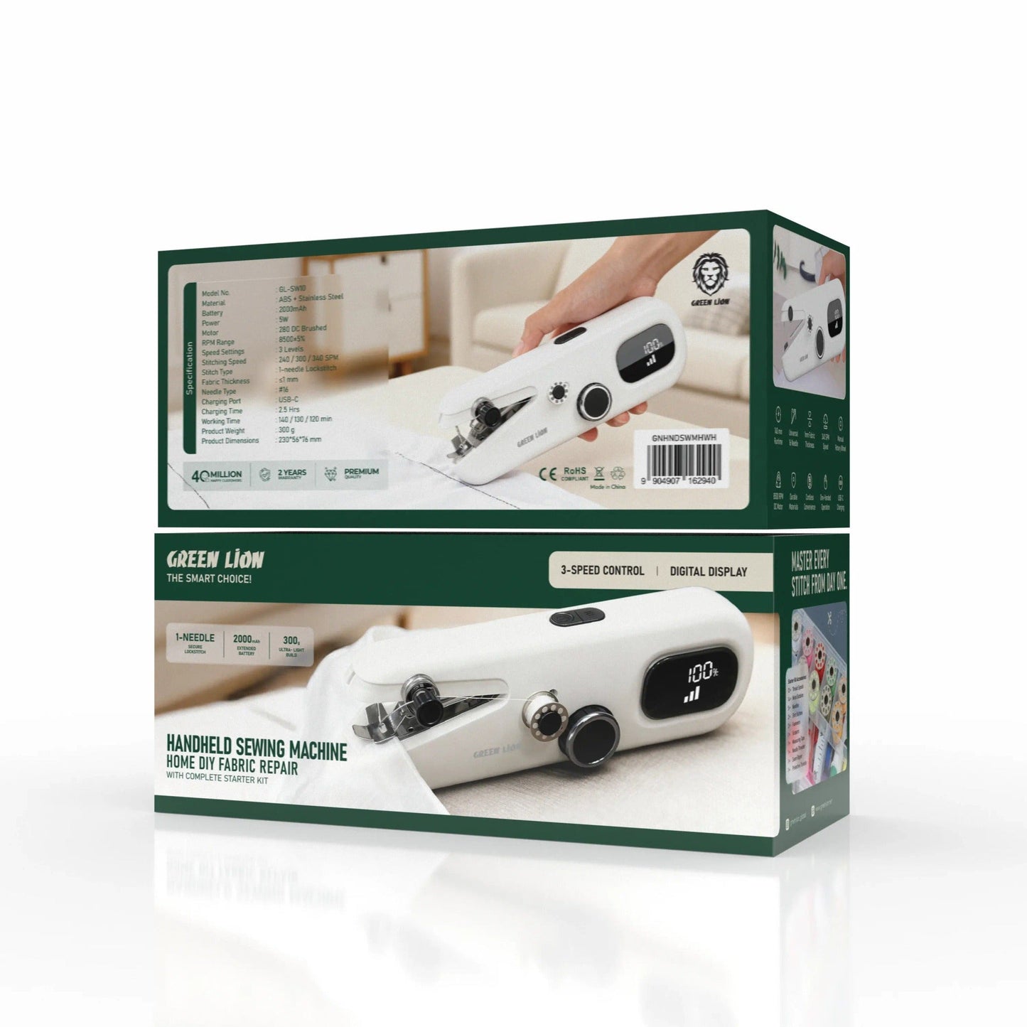 Green Lion Handheld Sewing Machine Portable 2000mAh