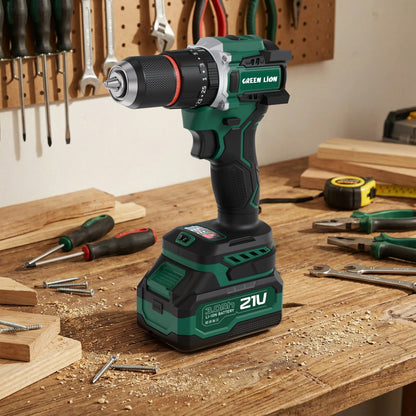 Green Lion GD-16 Pro Drive Cordless Hammer Drill 2*21V 3.0Ah Battery
