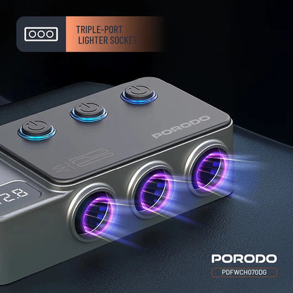 بورودو 120 واط Car شاحن Hub Trتقنية النبضات الضوئيةe-Pأوt Lighter Socket