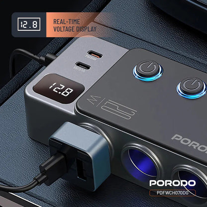 بورودو 120 واط Car شاحن Hub Trتقنية النبضات الضوئيةe-Pأوt Lighter Socket
