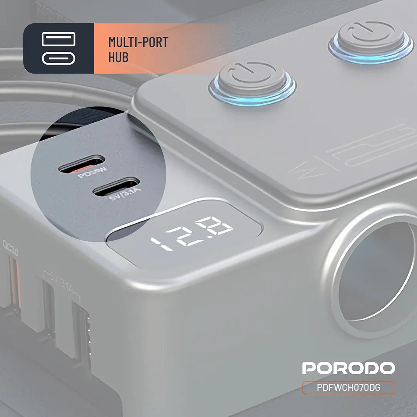 بورودو 120 واط Car شاحن Hub Trتقنية النبضات الضوئيةe-Pأوt Lighter Socket