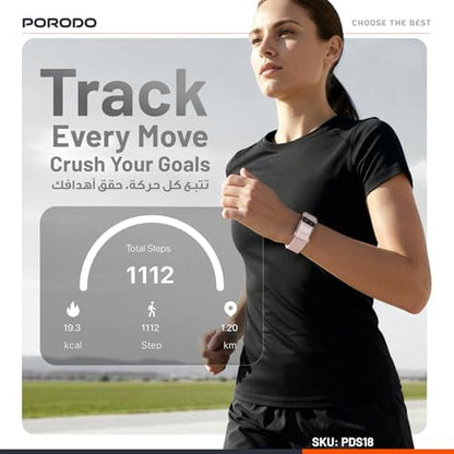 Porodo Trackfit Pro Smart Bracelet Fitness Tracker with Display App