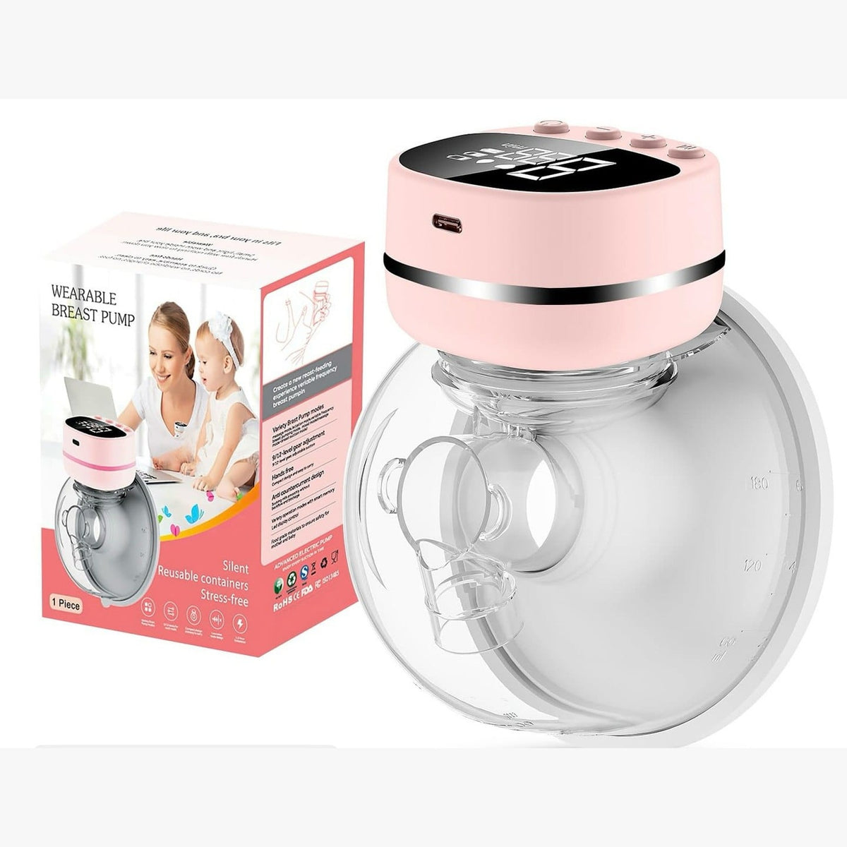 Wearable Electric Breast Pump with 3 Modes & 15 Speeds