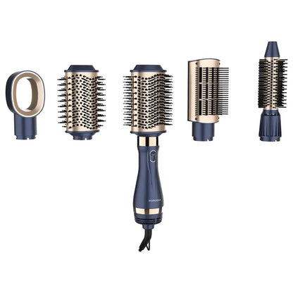 Porodo 5-in-1 Hot Air Brush Styling Set with Straightening & Curling Tools
