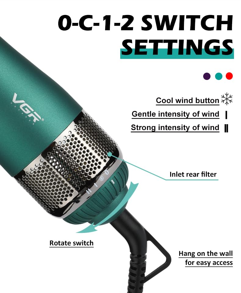 VGR 4-In-1 Professional Hot Air Styler 1000W V-493