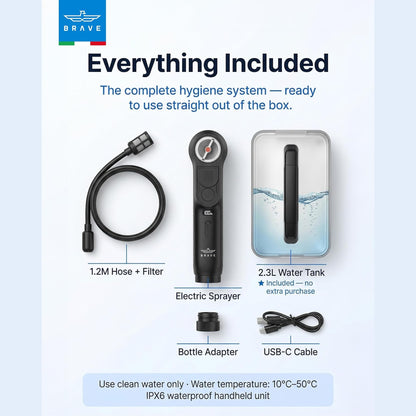 Brave Electric Portable Bidet with 2.3L Water Tank