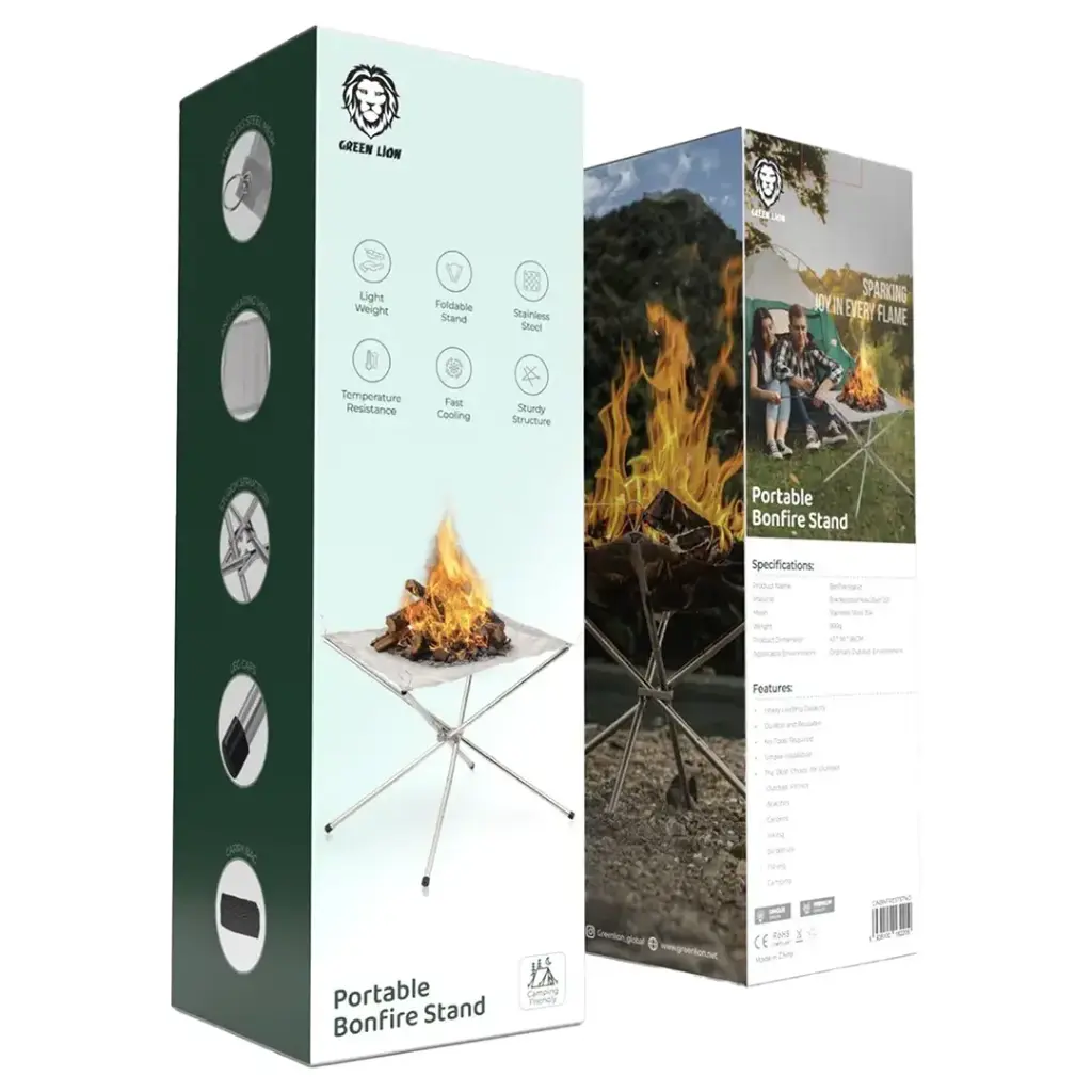 جرين ليون محمول Bonfire حامل من الفولاذ المقاوم للصدأ