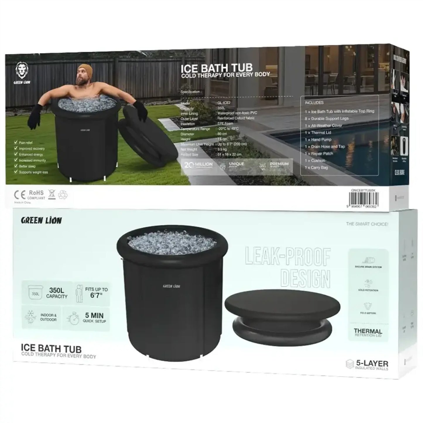 Green Lion Ice Bath Tub