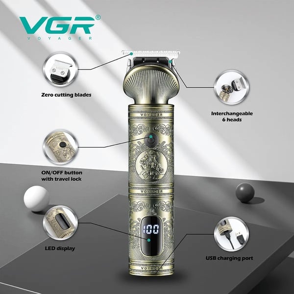 طقم تهذيب احترافي 6 في 1 من في جي آر موديل V-106