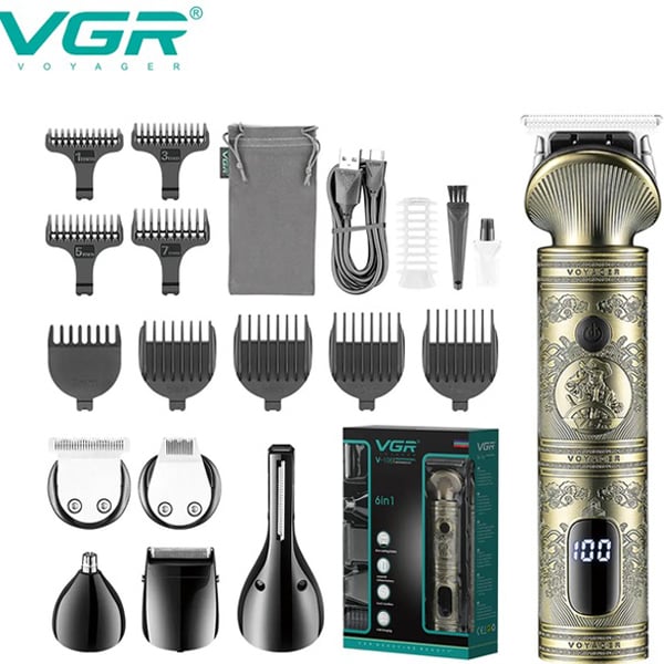 طقم تهذيب احترافي 6 في 1 من في جي آر موديل V-106