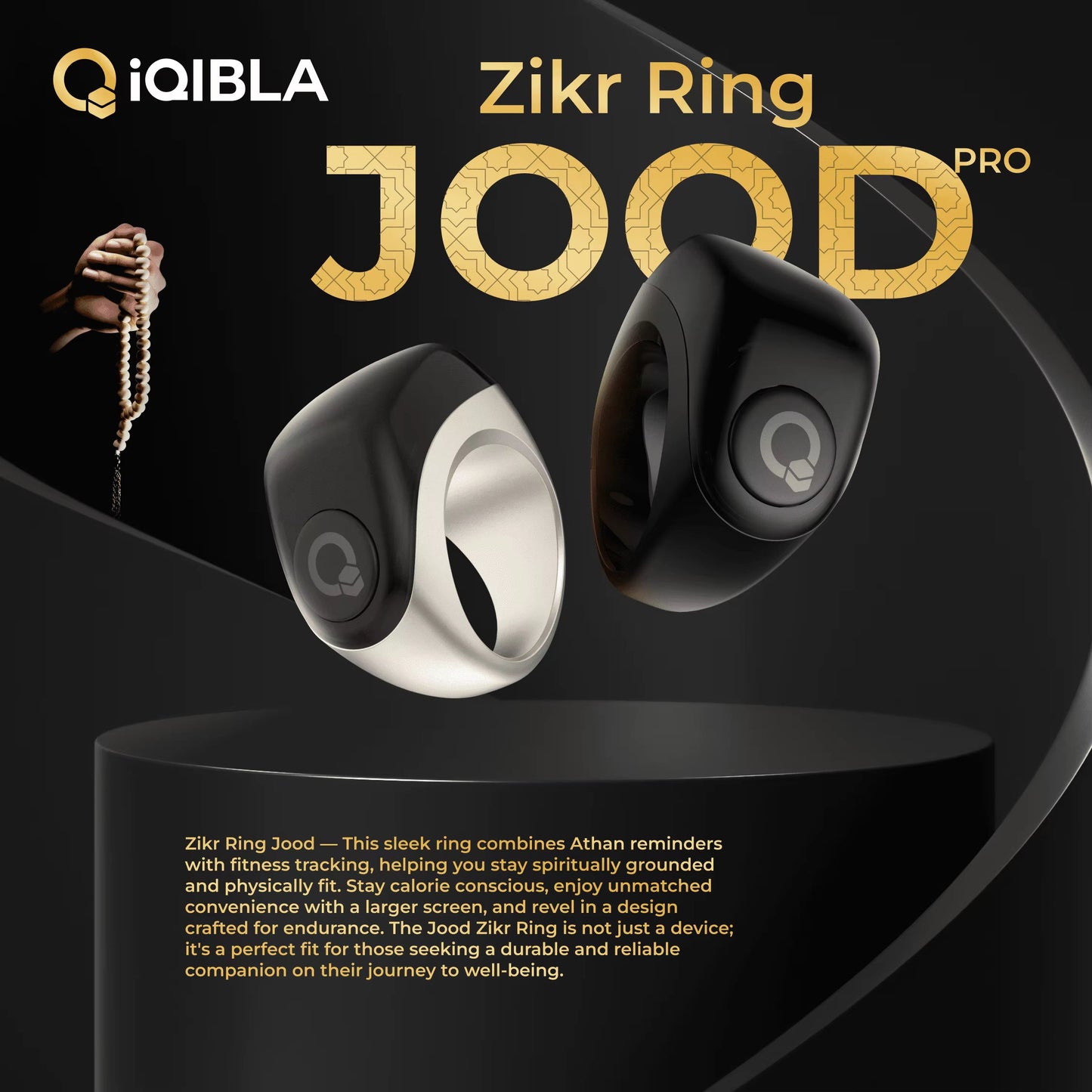خاتم التسبيح الذكي آي قبلة Jood برو Zikr