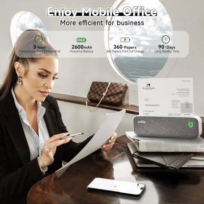 طابعة PeriPage A40 ميني الحرارية المحمولة بتقنية البلوتوث